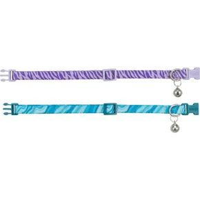 Katzenhalsband, Batik, mit Glöckchen, Farbmix